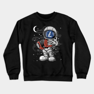 Astronaut Accordion Litecoin LTC Coin To The Moon Crypto Token Cryptocurrency Blockchain Wallet Birthday Gift For Men Women Kids Crewneck Sweatshirt